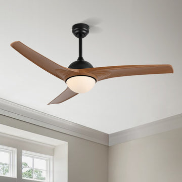 Sully 52" Contemporary Industrial Iron/Plastic Mobile-App/Remote-Controlled 6-Speed Propeller Integrated LED Ceiling Fan